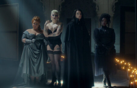 Donna Preston as Despair, Mason Alexander Park as Desire, Tom Sturridge as Dream, Kirby Howell-Baptiste as Death in 'The Sandman' Season 2 Episode 1